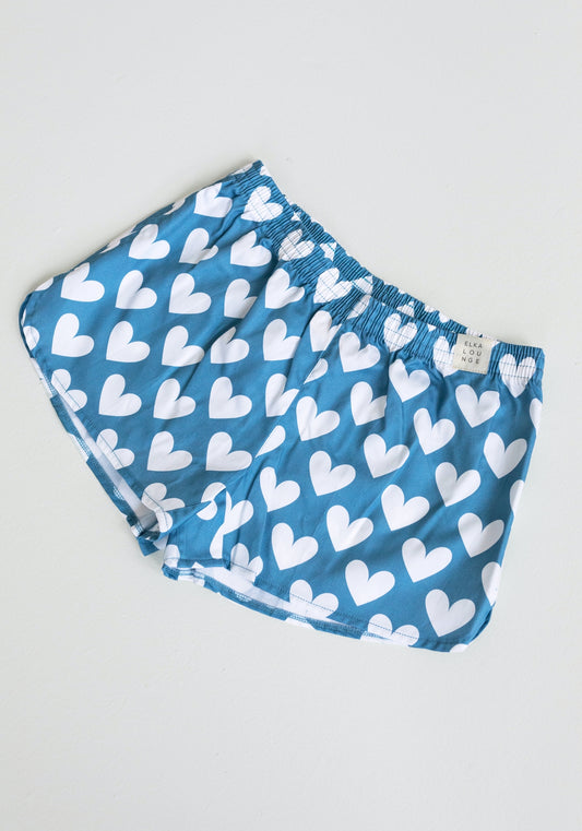 Women's shorts Blue with hearts