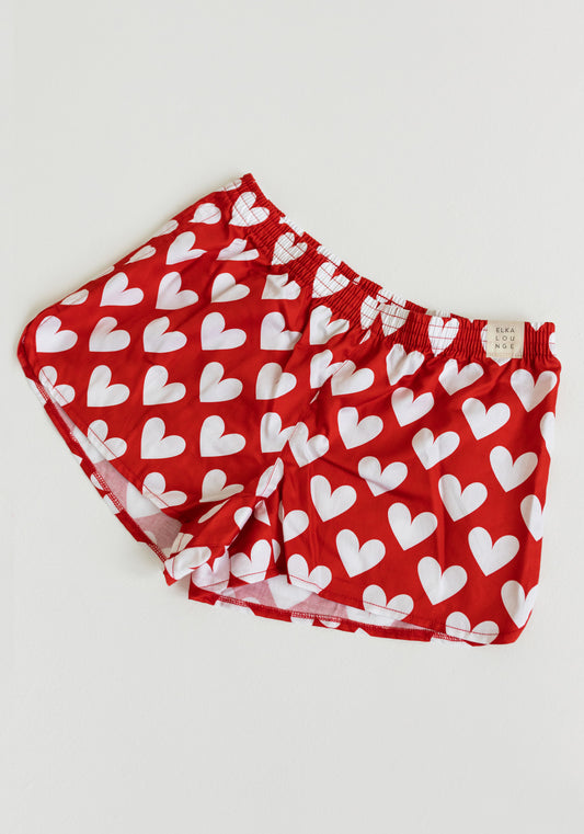 Women's shorts Red with hearts