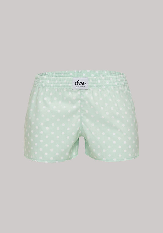 Women's shorts Green with polka dots
