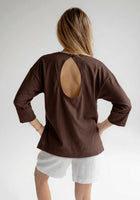 Dámský biobavlněný top open back - regular fit