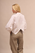 Dámská flanelová košile V crop - oversized
