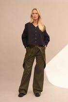 Dámské bavlněné chino wide kalhoty - regular fit