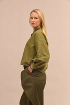 Dámská flanelová košile V crop - oversized