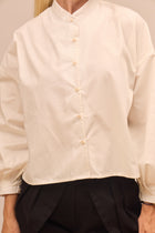 Dámská biobavlněná košile V crop - oversized