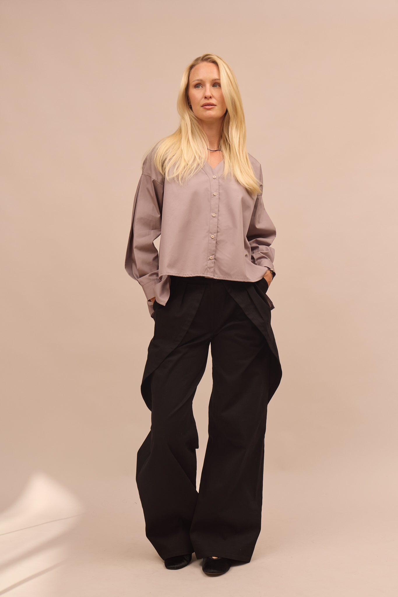 Dámská biobavlněná košile se sklady - oversized