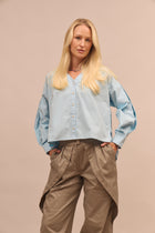 Dámská biobavlněná košile se sklady - oversized