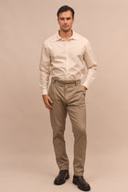 Pánské bavlněné elegantní kalhoty s přezkou - Regular-fit